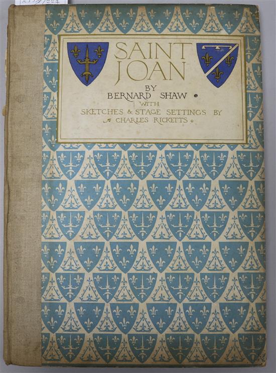 Shaw, George Bernard - Saint Joan, 1st illustrated edition, one of 750, illustrated by Charles Ricketts, folio,